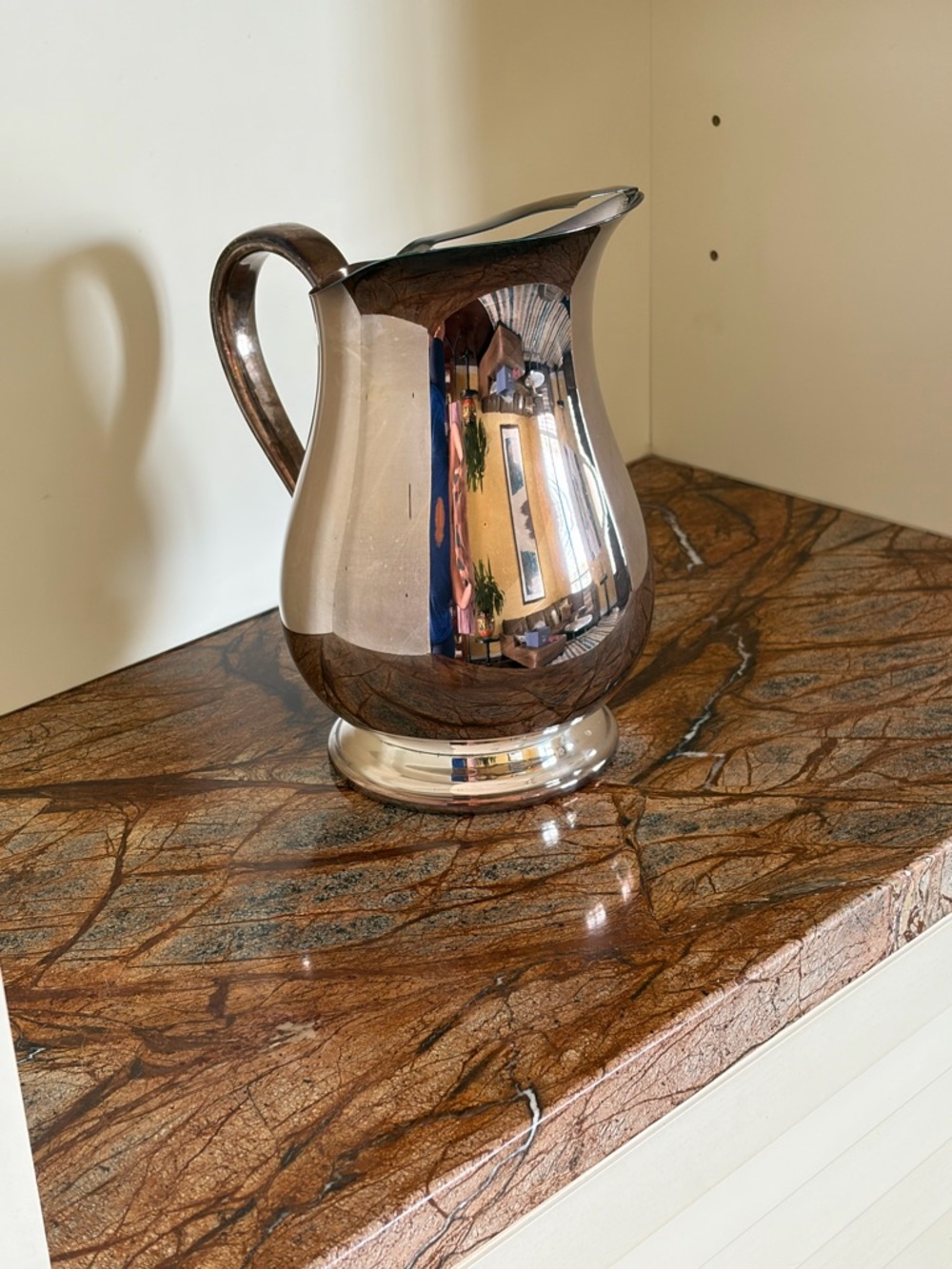 Vintage Silver Plate Newport Water Pitcher w/Ice Lip by Gorham YB300- Circa 1950 - Picture 5 of 9